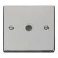 POLISHED CHROME SINGLE COAXIAL OUTLET WHITE INSERT
